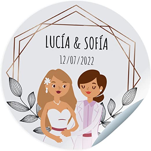 Stickers personnalisés mariage mariée/mariée
